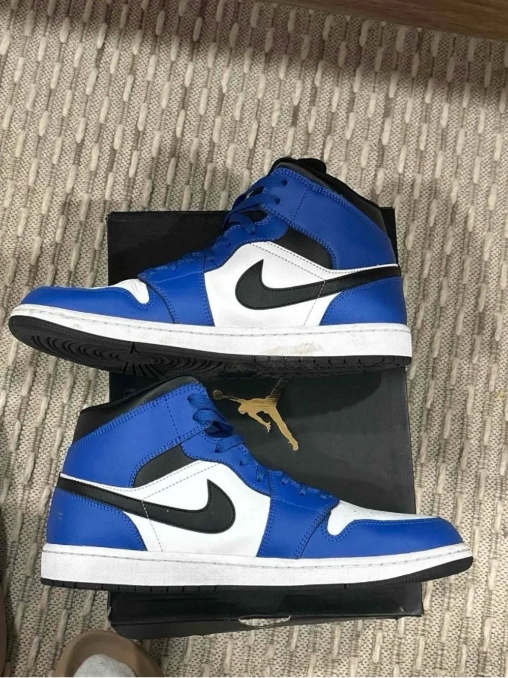 Nike Air Jordan 1 Mid Men's Sneakers - Royal Blue/White/Black